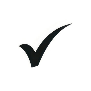 Black checkmark icon with simple design