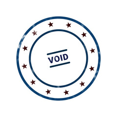 Fototapeta premium Modern blue circular badge with VOIM logo and text