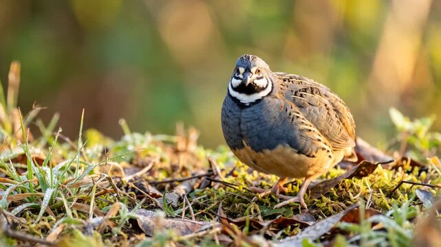 king quail close up at morning light in northern australia tropical grassland video