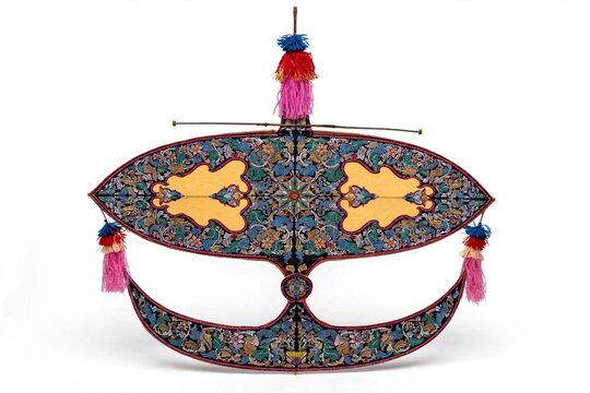Traditional Malaysian wau bulan kite colorful cultural heritage isolated