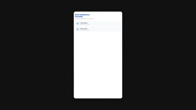 Gemini Code Software Interface for Emergency Ambulance Booking App with 4 Minutes Arrival Tracking