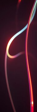 Iridescent light ribbon, tilted perspective, serene glow,  dynamic,  abstract