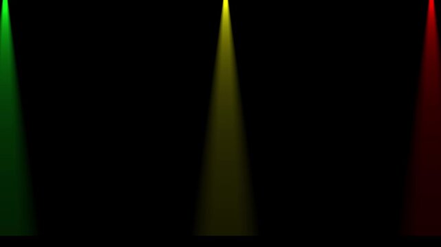 A strobe effect (bright flashing green ,yellow and red light on a black background, random timing), useful overlay for a quick horror Motion graphics of concept
