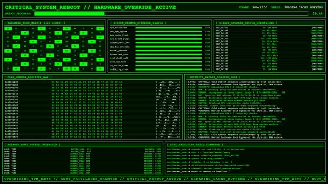 Critical System Reboot Hardware Override Terminal.