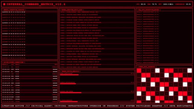 Infernal Command Matrix Kernel Exploit Hacker Terminal.