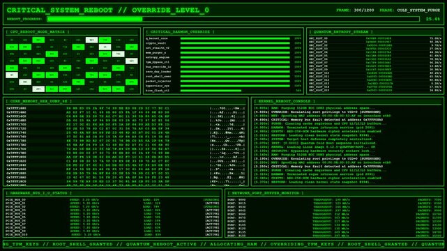 Critical System Reboot Quantum Kernel Override Terminal.