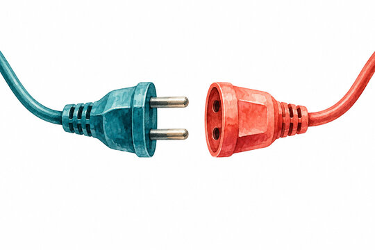 Disconnected Electrical Plugs Representing Connection and Power Interruption