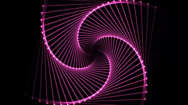 Neon Pink Hypercube Portal Tunnel Loop Motion Graphic Background