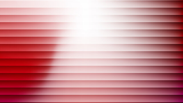 Red and white striped abstract background with horizontal lines and smooth gradient lighting