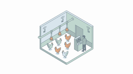 Industrial Smart Farming Automated Chicken Coop with IoT Sensors and Monitoring System for Livestock Management © emon
