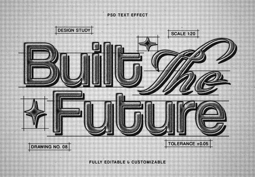 Blueprint Text Effect