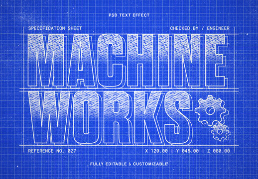 Industrial Blueprint Text Effect