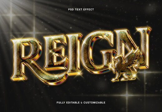 3D Gold Metallic Text Effect