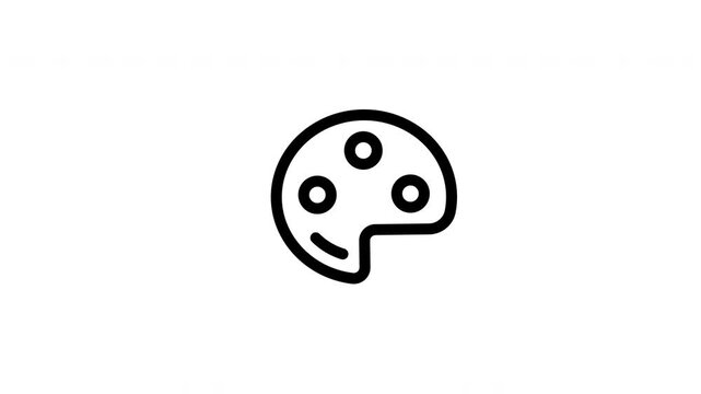Color palette outline icon looping animation, design art symbol motion graphic for creative presentation, branding and digital illustration use