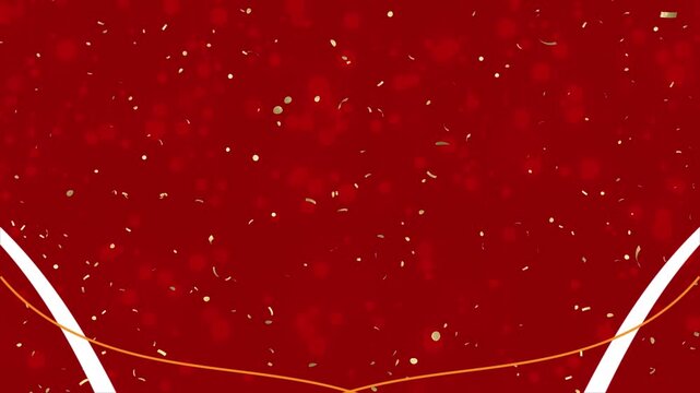Elegant red abstract motion background featuring glowing particles, golden spark effects, and smooth light curves. Perfect for celebration videos, award ceremonies, event presentations, holiday greeti