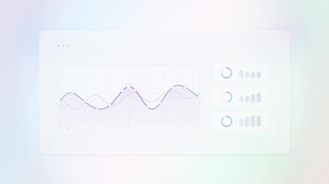 Minimalist Digital Data Visualization Dashboard UI Featuring Interactive Line Graphs and Progress Metrics for Corporate Business Analytics and Performance Tracking