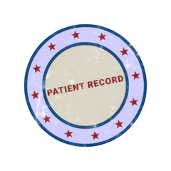 Fototapeta premium Patient records badge with medical icon and document symbol isolated on transparent background