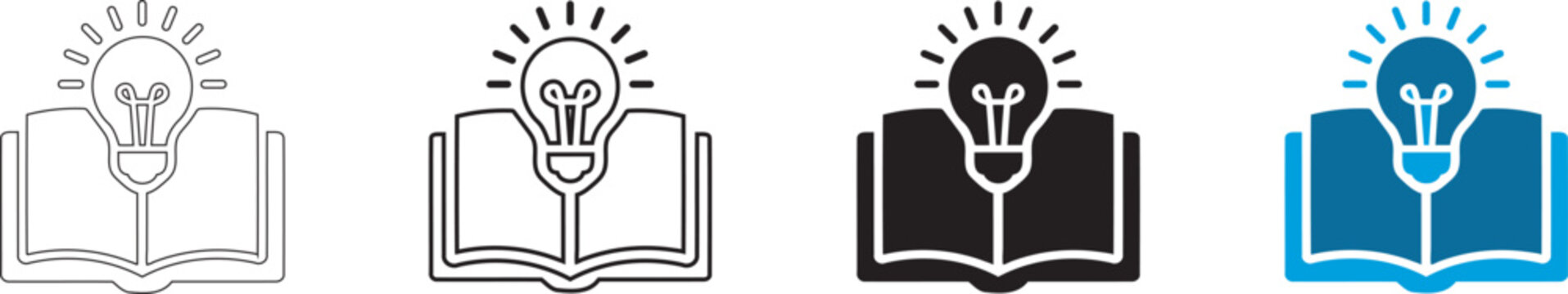 Lightbulb icon above open book with gradient colors