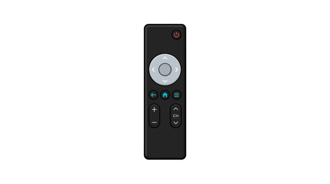 Black remote control icon for entertainment device with navigation keys