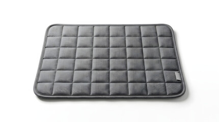 Naklejka premium A grey rectangular padded pet mat for comfort.