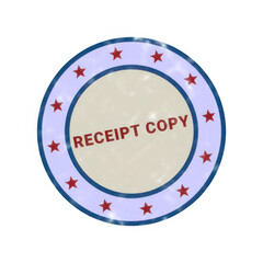 Fototapeta premium Red circular badge with receipt copy text and decorative border isolated on transparent background