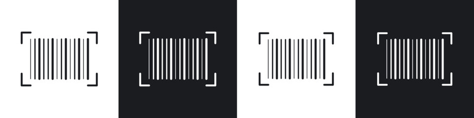 Obraz premium Barcode read icon flat outline in black