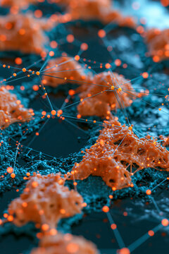 abstract data classification concept, glowing colored points sorted into organized clusters, 3D render