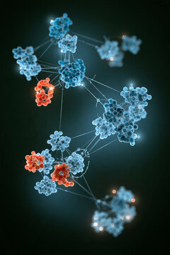 abstract data classification concept, glowing colored points sorted into organized clusters, 3D render