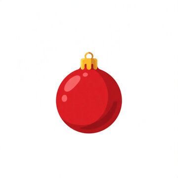 Red Christmas bauble ornament flat icon