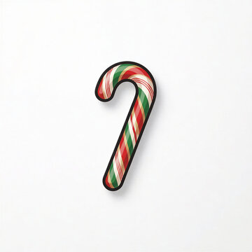 Festive striped candy cane illustration