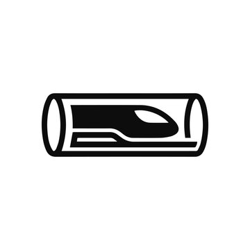 hyperloop train icon featuring a high speed capsule inside a tunnel tube