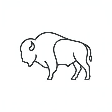 Simple bison silhouette illustration