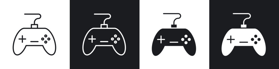 Game controller icon flat outline in black © ramsey