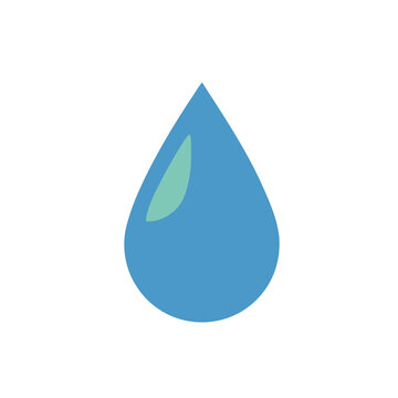 Blue water drop with green accent