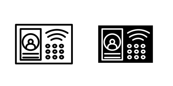 Intercom icon flat outline in black