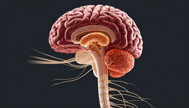 Human Brain Anatomy and Central Nervous System &mdash; Detailed Medical Illustration