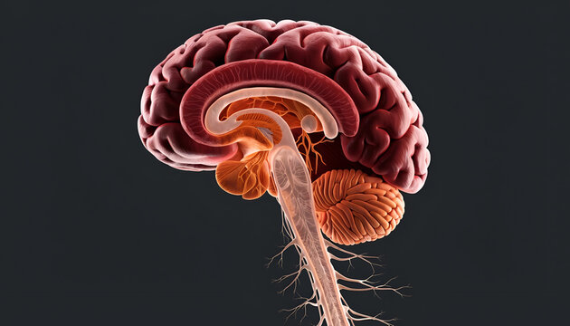 Human Brain Anatomy and Central Nervous System &mdash; Detailed Medical Illustration