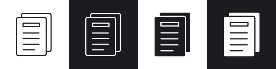 Fototapeta premium Duplicate icon flat outline in black