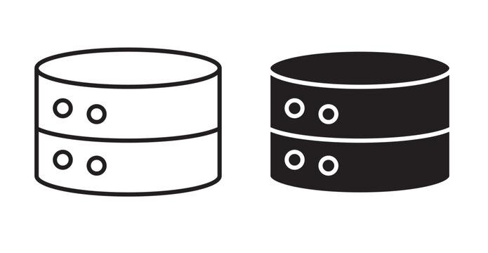 Database icon flat outline in black
