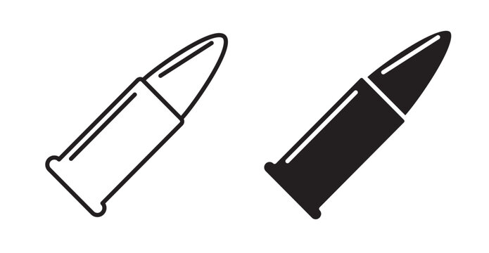 Bullet icon flat outline in black