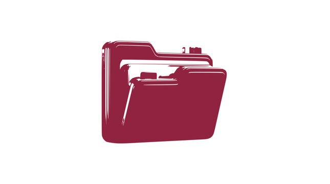 Maroon Folder Icon Isolated Transparent Background - Digital Archive