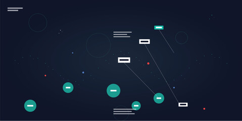 Fototapeta premium Data visualization infographic interface elements on dark background on transparent background