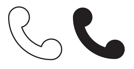 Fototapeta premium Telephone icon flat outline in black