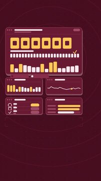 Vertical 9:16 animation of meter reading mobile entering in coral and magenta on a dark background. Seamless looping 4K motion graphics shot in portrait format for reels, shorts, stories and mobile ap