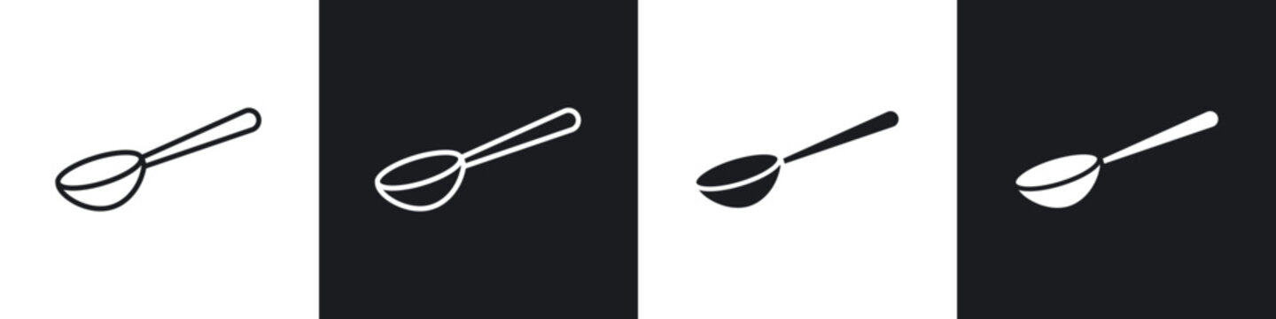Spoon icon flat outline in black