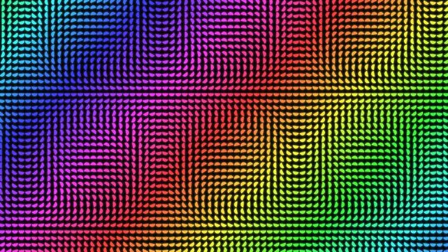 Abstract rainbow gradient pattern with rhythmic geometric motion background
