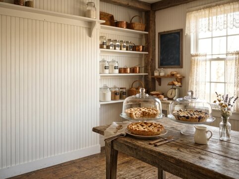 Cozy artisanal bakery cafe serving freshly baked French pastries, strawberry sponge cake, and pour-over specialty coffee