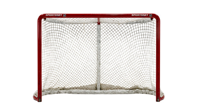Hockey goal net isolated on white background, perfect for hockey and sports equipment design projects, and creative projects, high quality visuals, modern branding needs, advertising