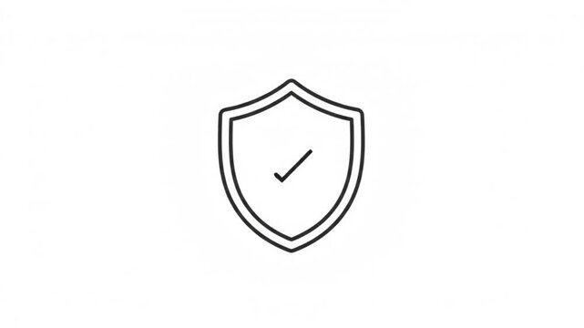 Shield icon features a protective emblem with a centered checkmark representing security and safety.
