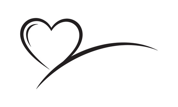 Love Creative Heart Line Icon Vector Minimalist Swoosh Heart Design
